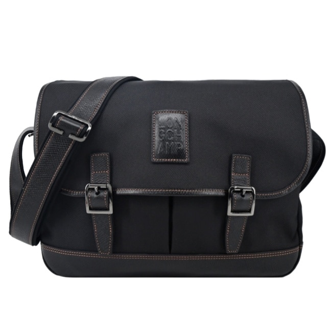 LONGCHAMP BOXFORD系列帆布郵差斜背包(大/黑)2824-080-001