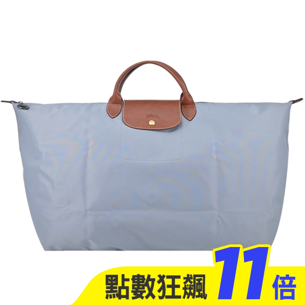 LONGCHAMP LE PLIAGE系列摺疊旅行袋(中/鋼灰)1625-089-P80