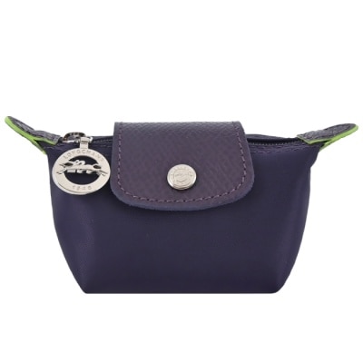 LONGCHAMP LONGCHAMP LE PLIAGE GREEN系列撞色再生尼龍水餃零錢包(藍莓)30016-919-645