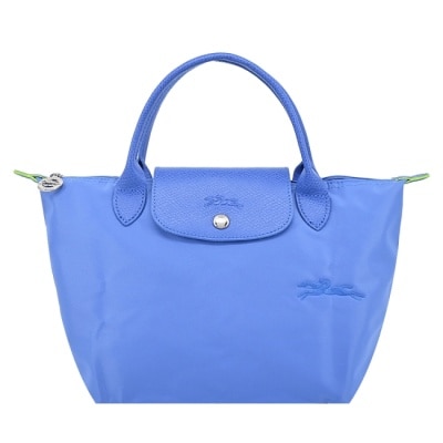 LONGCHAMP LONGCHAMP LE PLIAGE GREEN系列刺繡手提水餃包(小/矢車菊藍)1621-919-P82