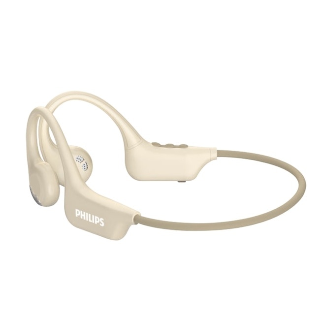 PHILIPS 氣傳導開放式運動耳掛藍牙耳機(奶茶)-TAA1708YL