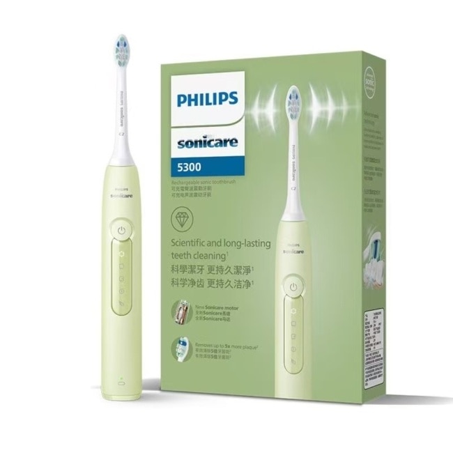 Philips 飛利浦 聲波電動牙刷HX5161 綠色 贈飛利浦 AI智能藍牙鬧鐘喇叭TAS2909