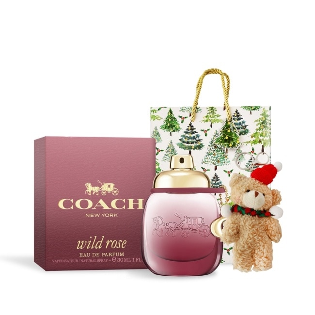 COACH 曠野玫瑰淡香精耶誕禮讚組(香水30ml+聖誕熊)-專櫃公司貨