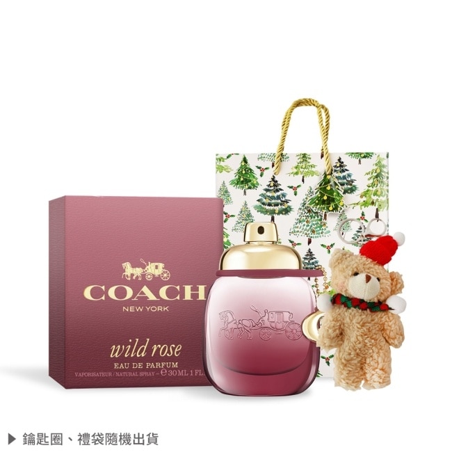 COACH 曠野玫瑰淡香精禮讚組(香水30ml+聖誕熊)-專櫃公司貨