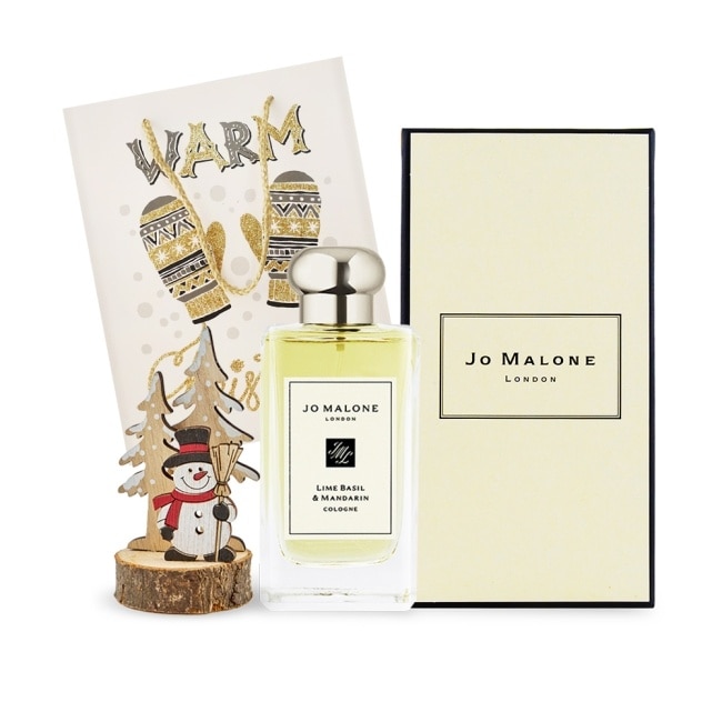 Jo Malone 青檸羅勒與柑橘香水璀璨聖誕組(100ml+木質擴香擺飾)-國際航空版