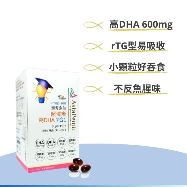 葆療美ASTAPEUTIC-超清晰高DHA七合一溯源魚油 60粒+30粒