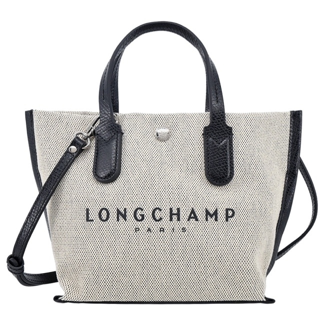 LONGCHAMP ESSENTIAL系列帆布LOGO字母兩用包(迷你/亞麻)10259-HSG-037