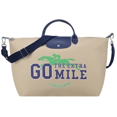 LONGCHAMP LONGCHAMP LE PLIAGE系列奔馬棉質防水斜紋布兩用旅行袋(小/米)1624-HFG-005