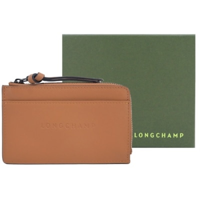 LONGCHAMP LONGCHAMP 3D系列小牛皮卡片零錢包(黃褐)30034-HCV-016