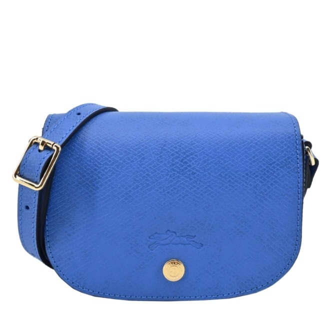 LONGCHAMP EPURE系列牛皮翻蓋半月斜背包(迷你/鈷藍)10165-HYZ-487