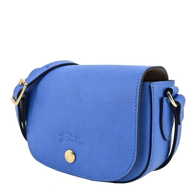 LONGCHAMP EPURE系列牛皮翻蓋半月斜背包(迷你/鈷藍)10165-HYZ-487