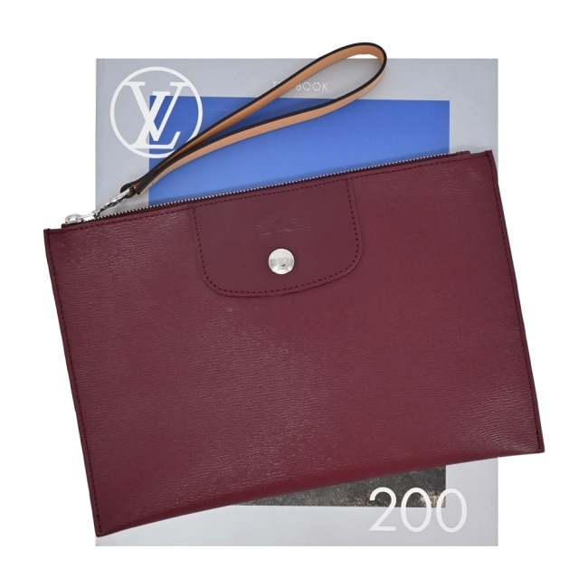 LONGCHAMP LE PLIAGE CITY系列PVC帆布手拿包(深紫)10208-HYQ-261