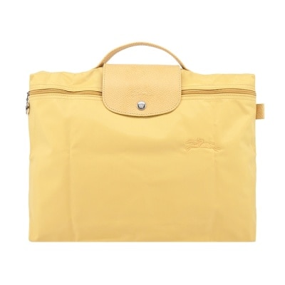 LONGCHAMP LONGCHAMP LE PLIAGE GREEN系列刺繡再生尼龍公事包(小/小麥黃)2182-919-A81