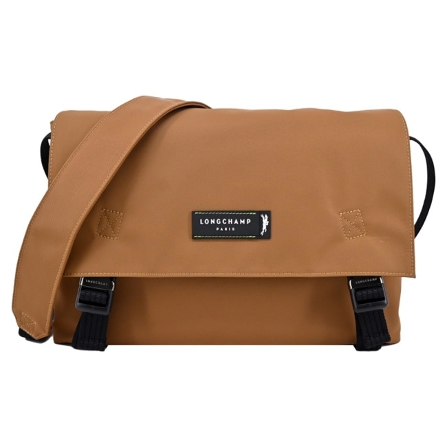 LONGCHAMP LE PLIAGE ENERGY系列再生尼龍翻蓋斜背包(大/菸草棕)20036-HSR-004