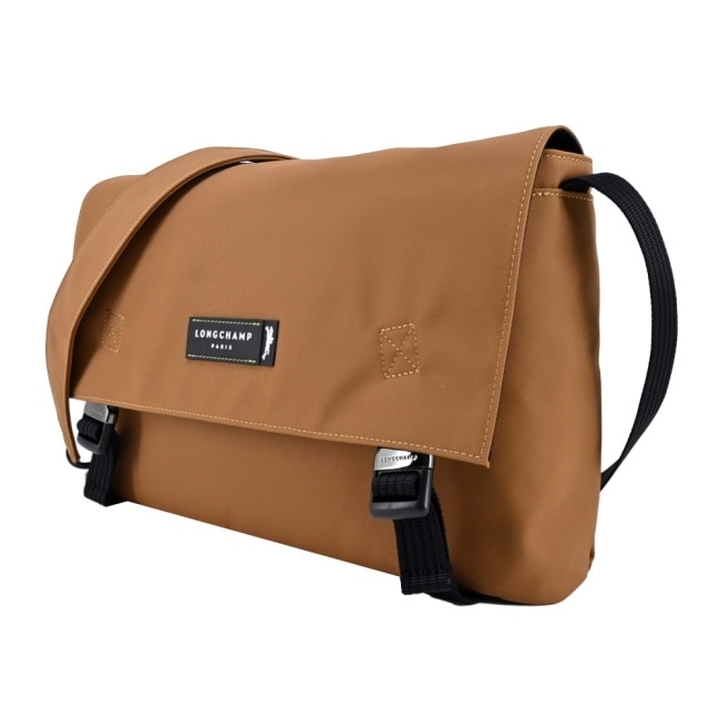 LONGCHAMP LE PLIAGE ENERGY系列再生尼龍翻蓋斜背包(大/菸草棕)20036-HSR-004