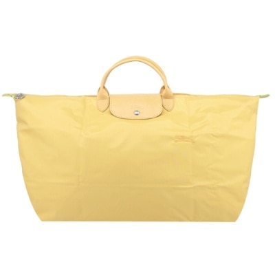 LONGCHAMP LONGCHAMP LE PLIAGE GREEN系列刺繡摺疊旅行袋(中/小麥黃)1625-919-A81