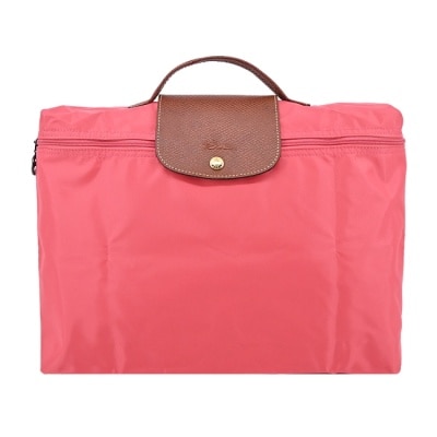 LONGCHAMP LONGCHAMP LE PLIAGE系列再生尼龍手提摺疊公事包(小/石榴紅)2182-089-P76