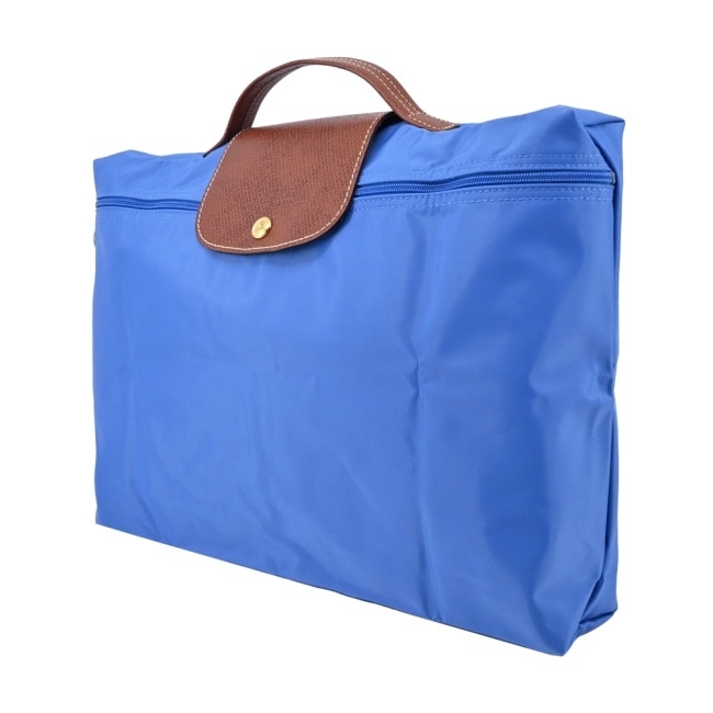 LONGCHAMP LE PLIAGE系列再生尼龍手提摺疊公事包(小/鈷藍)2182-089-P78