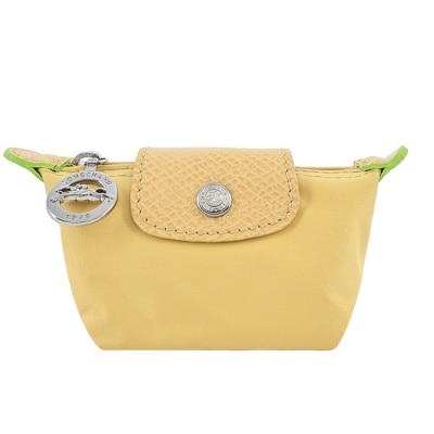 LONGCHAMP LONGCHAMP LE PLIAGE GREEN系列撞色再生尼龍水餃零錢包(小麥黃)30016-919-A81