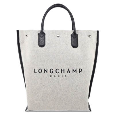 LONGCHAMP LONGCHAMP ROSEAU系列帆布LOGO字母托特包(中/帆布白)10211-HSG-037