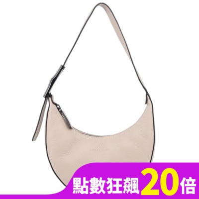 LONGCHAMP LONGCHAMP ROSEAU ESSENTIAL系列牛皮半月形單肩包(小/黏土灰)10217-968-266