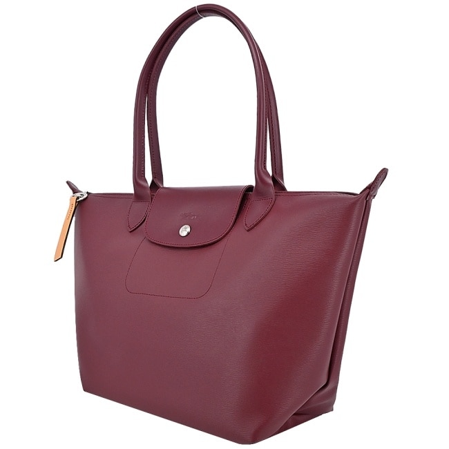 LONGCHAMP LE PLIAGE CITY系列PVC帆布長把肩背水餃包(小/深紫)2605-HYQ-261