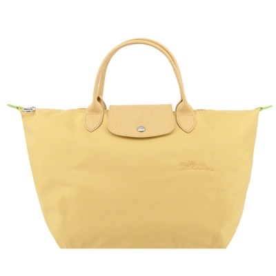 LONGCHAMP LONGCHAMP LE PLIAGE GREEN系列刺繡手提水餃包(中/小麥黃)1623-919-A81