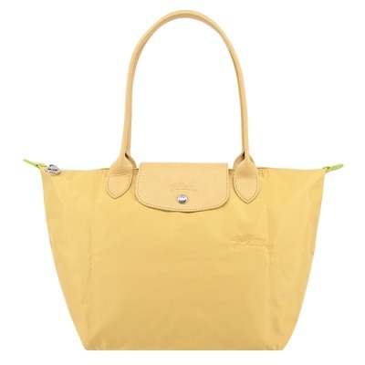 LONGCHAMP LONGCHAMP LE PLIAGE GREEN系列刺繡肩背水餃包(中/小麥黃)2605-919-A81