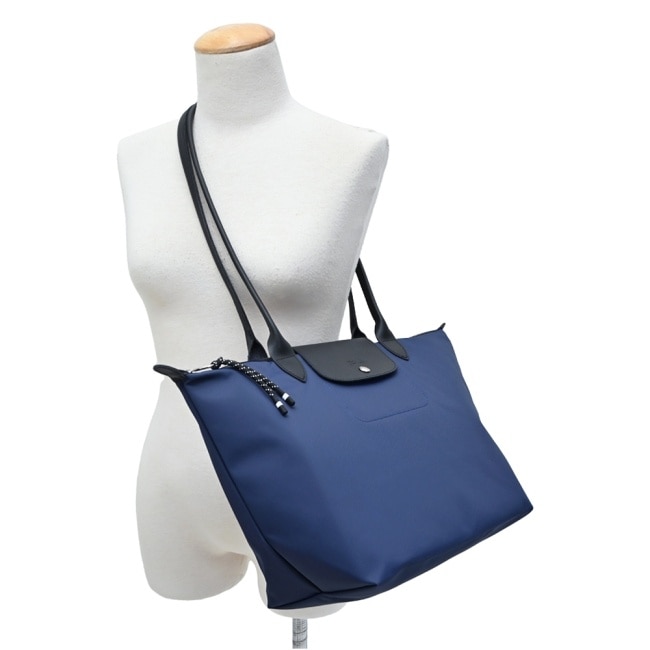 LONGCHAMP LE PLIAGE ENERGY系列再生尼龍肩背/斜背包(大/海軍藍)10163-HSR-006