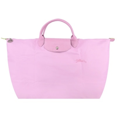 LONGCHAMP LONGCHAMP LE PLIAGE GREEN系列刺繡摺疊旅行袋(小/粉紅)1624-919-P75