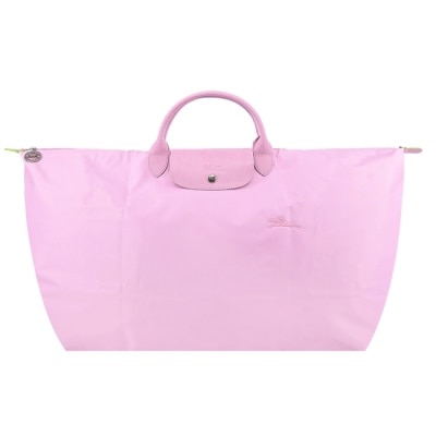 LONGCHAMP LONGCHAMP LE PLIAGE GREEN系列刺繡摺疊旅行袋(中/粉紅)1625-919-P75