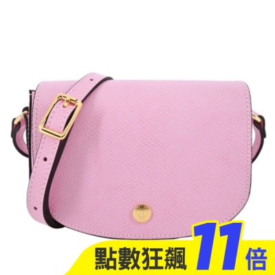 LONGCHAMP LONGCHAMP EPURE系列牛皮翻蓋半月斜背包(迷你/粉紅)10165-HYZ-P75