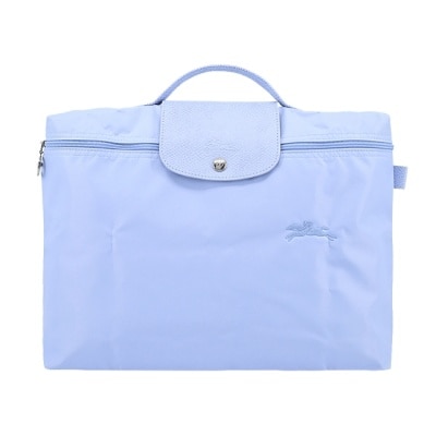 LONGCHAMP LONGCHAMP LE PLIAGE GREEN系列刺繡再生尼龍公事包(小/天澄)2182-919-P79