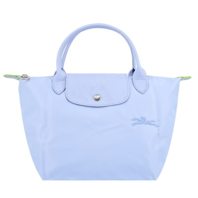 LONGCHAMP LONGCHAMP LE PLIAGE GREEN系列刺繡手提水餃包(小/天澄)1621-919-P79