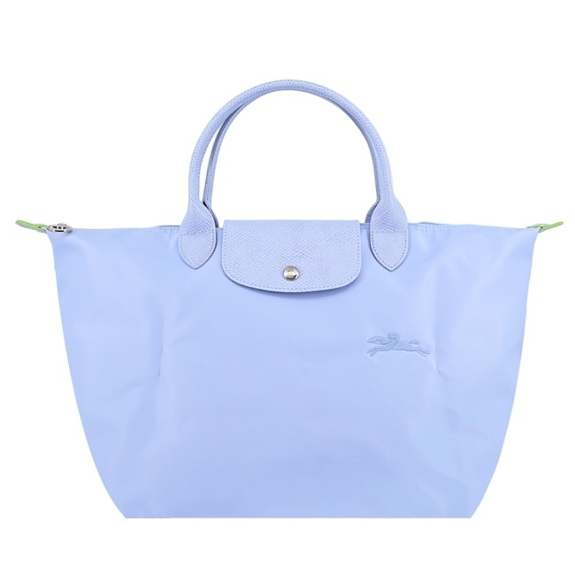 LONGCHAMP LE PLIAGE GREEN系列刺繡手提水餃包(中/天澄)1623-919-P79