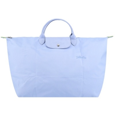 LONGCHAMP LONGCHAMP LE PLIAGE GREEN系列刺繡摺疊旅行袋(小/天澄)1624-919-P79