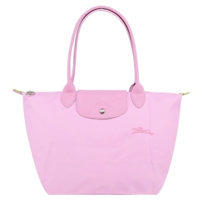 LONGCHAMP LONGCHAMP LE PLIAGE GREEN系列刺繡肩背水餃包(中/粉紅)2605-919-P75