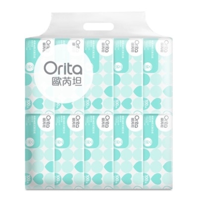 Orita歐芮坦 - 歐芮坦細柔抽取式衛生紙100抽10包入