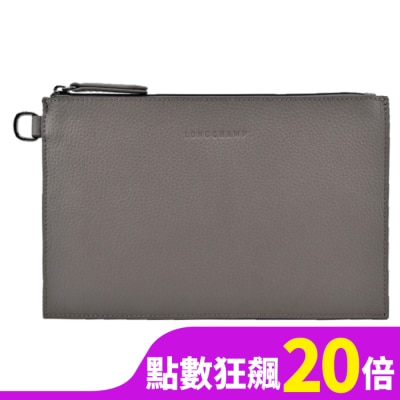 LONGCHAMP LONGCHAMP ROSEAU ESSENTIAL系列牛皮萬用手拿包(灰)2098-968-112