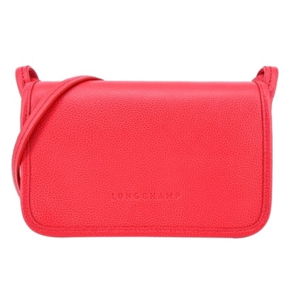 LONGCHAMP LONGCHAMP LE FOULONNE系列牛皮翻蓋夾式斜背包(愛心紅)10133-021-C39