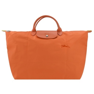 LONGCHAMP LONGCHAMP LE PLIAGE GREEN系列刺繡摺疊旅行袋(小/胡蘿蔔橘)1624-919-P69