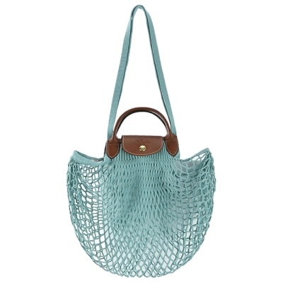 LONGCHAMP LONGCHAMP LE PLIAGE FILET系列網狀棉質兩用包(大/潟湖藍)10121-HVH-P65