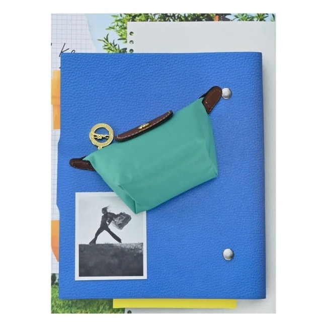 LONGCHAMP LE PLIAGE系列再生尼龍水餃零錢包(松石綠)30016-089-P70