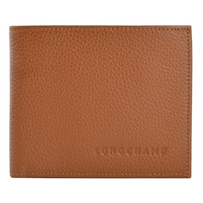LONGCHAMP LE FOULONNE系列牛皮雙折短夾(紅褐)3508-021-F72