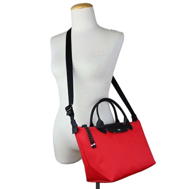LONGCHAMP LE PLIAGE ENERGY系列再生尼龍兩用包(小/芙蓉紅)1512-HSR-642