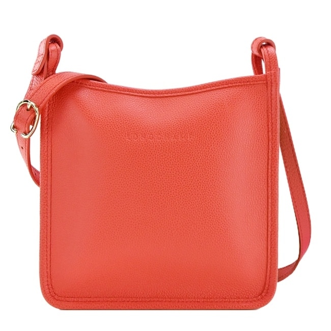 LONGCHAMP LE FOULONNE系列牛皮直式斜背包(小/柳橙)10138-021-017