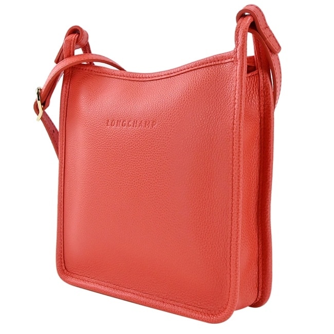 LONGCHAMP LE FOULONNE系列牛皮直式斜背包(小/柳橙)10138-021-017