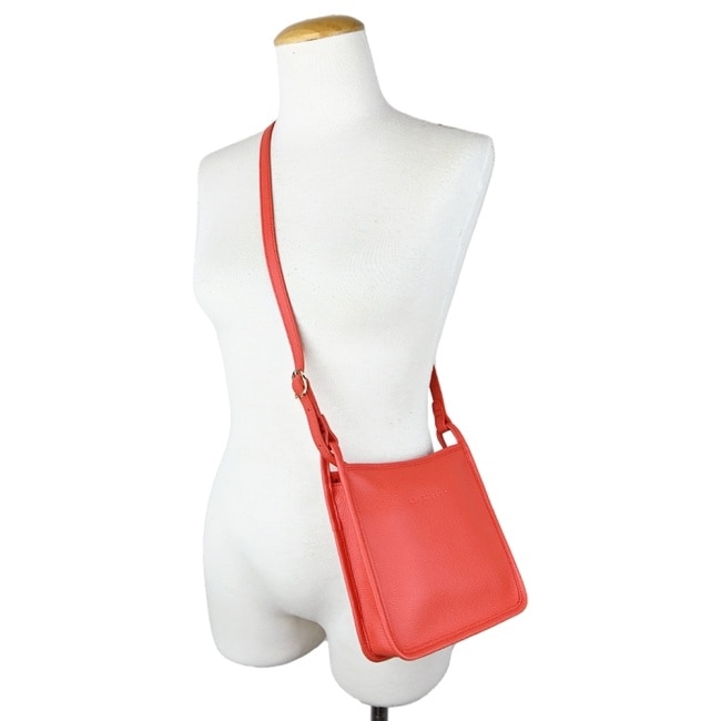 LONGCHAMP LE FOULONNE系列牛皮直式斜背包(小/柳橙)10138-021-017