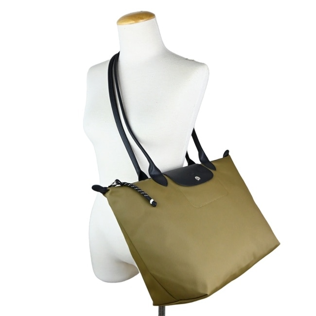 LONGCHAMP LE PLIAGE ENERGY系列再生尼龍肩背/斜背包(大/卡其)10163-HSR-292