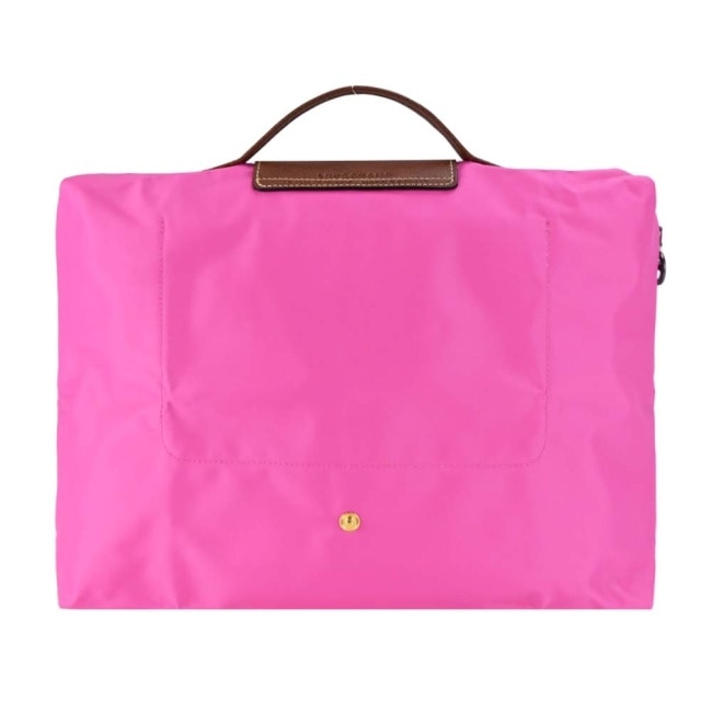 LONGCHAMP LE PLIAGE系列再生尼龍手提摺疊公事包(小/糖果粉)2182-089-P73